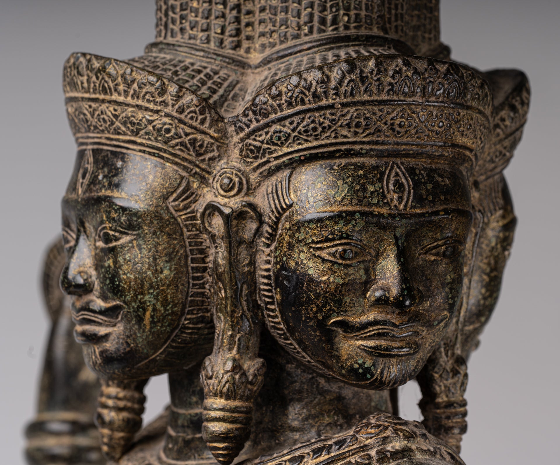 Brahma Statue - Antique Khmer Style Koh Ker Ker Bronze Brahma - Création de Dieu hindou - 94cm / 38 "