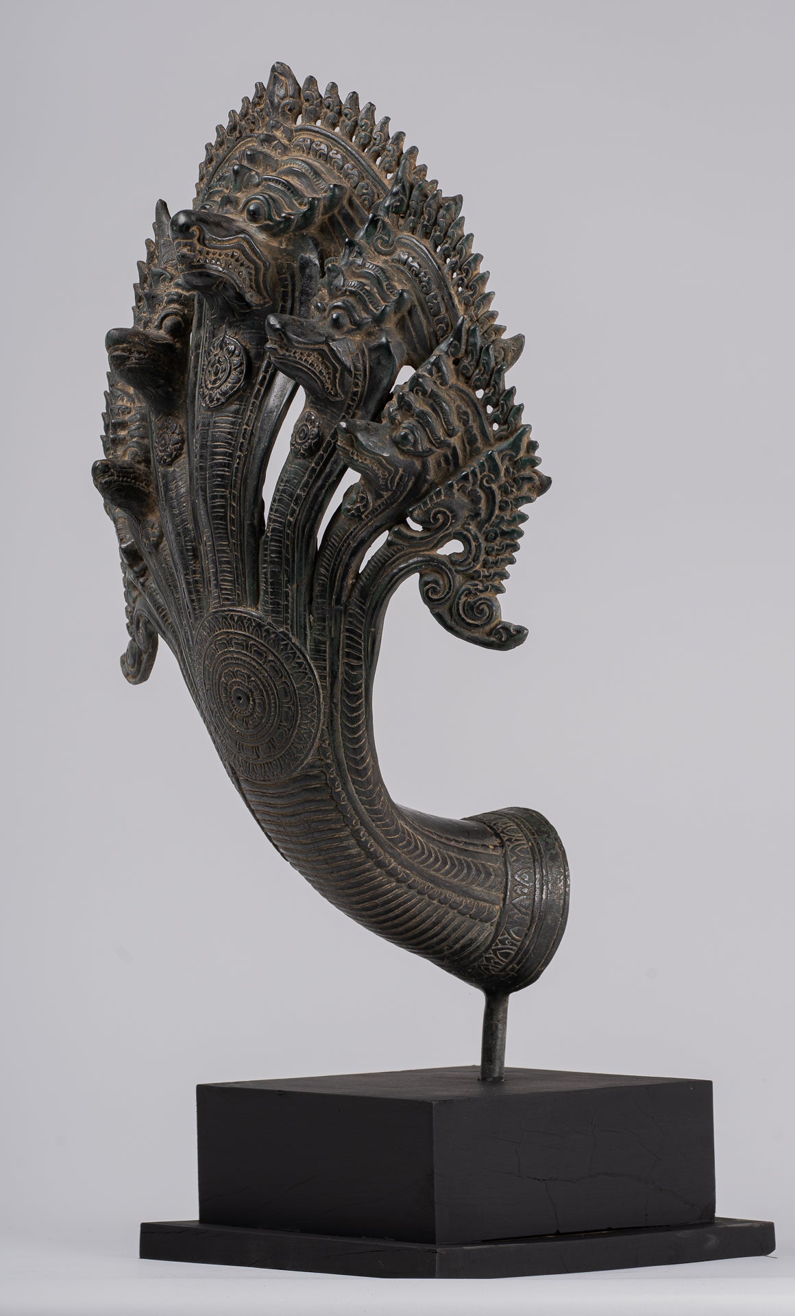 Naga Statue - Antique Khmer Style Bronze Protective Naga, Snake or Serpent Statue - 57cm/23"