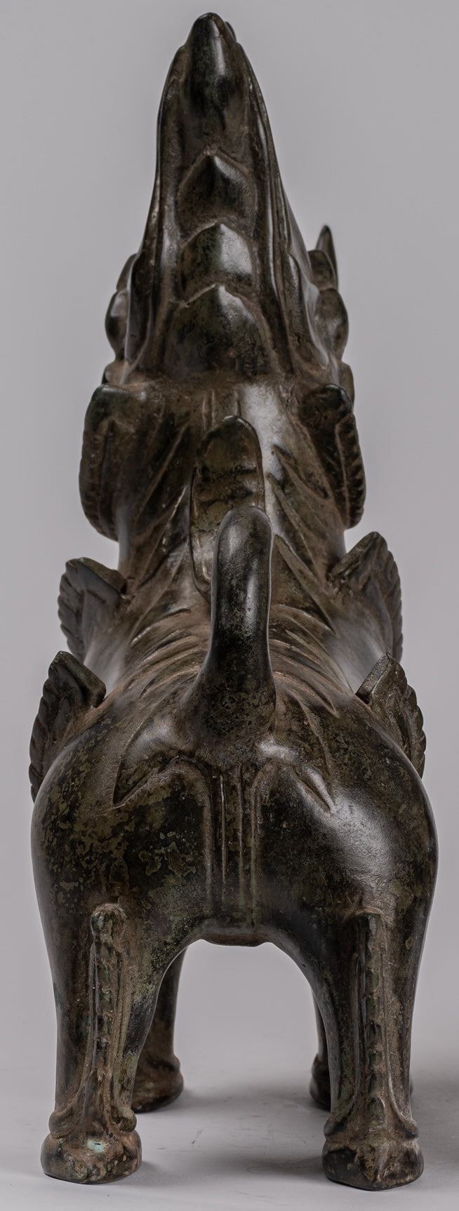 Bronzo di bronzo BRONZE BERMESE antico Lions (coppia) - 29 cm/12 "