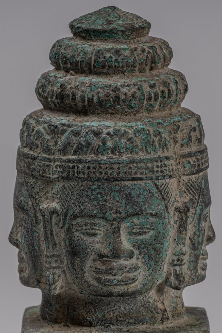 Brahma Statue - Antique Khmer Style Bayon Brahma Tower or Stupa  - 19cm/8"