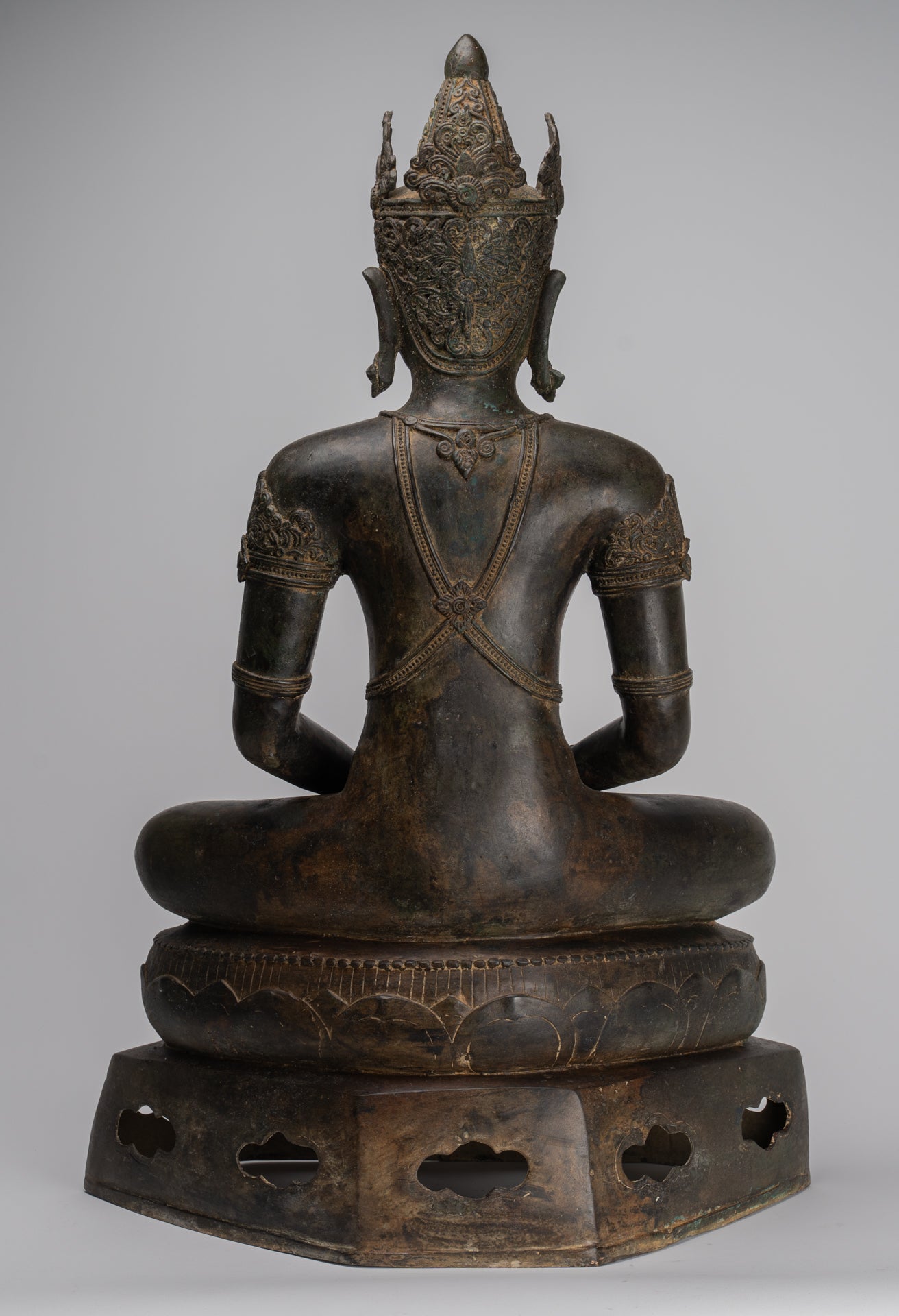 Statua Buddha - Antique Chiang Saen Style Meditazione reale statua di Buddha - 86 cm/34 "