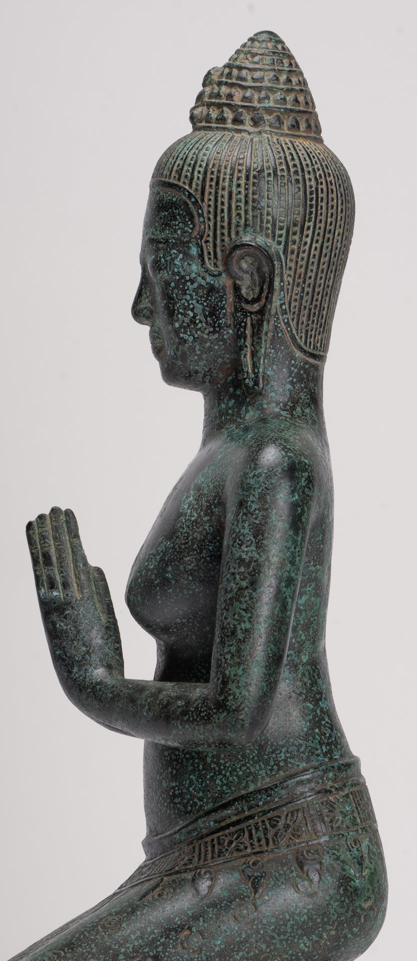 Deity Statue - Antique Khmer Style Bayon Prajnaparamita Statue / Goddess - 45cm/18"