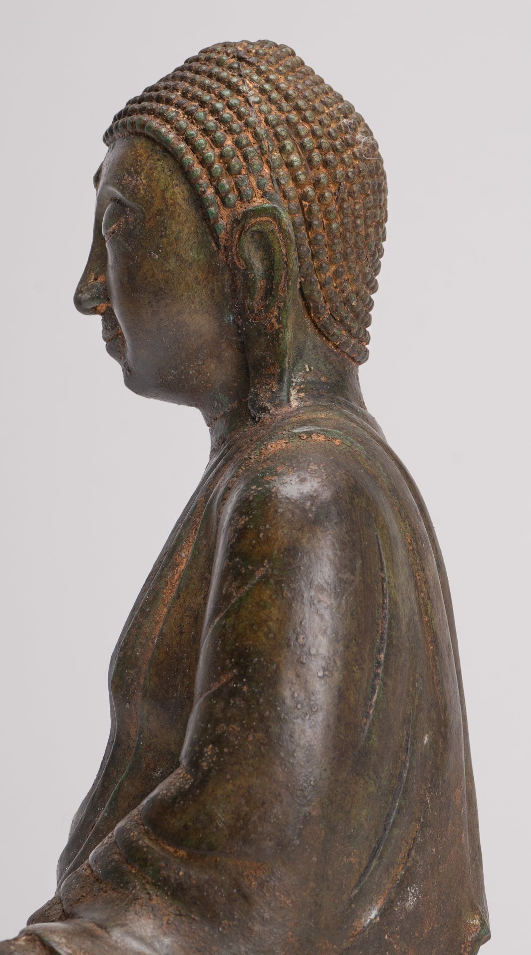 Japanese Buddha - Antique Japanese Style Bronze Seated Meditation Amitabha Buddha Statue - 30cm/12"