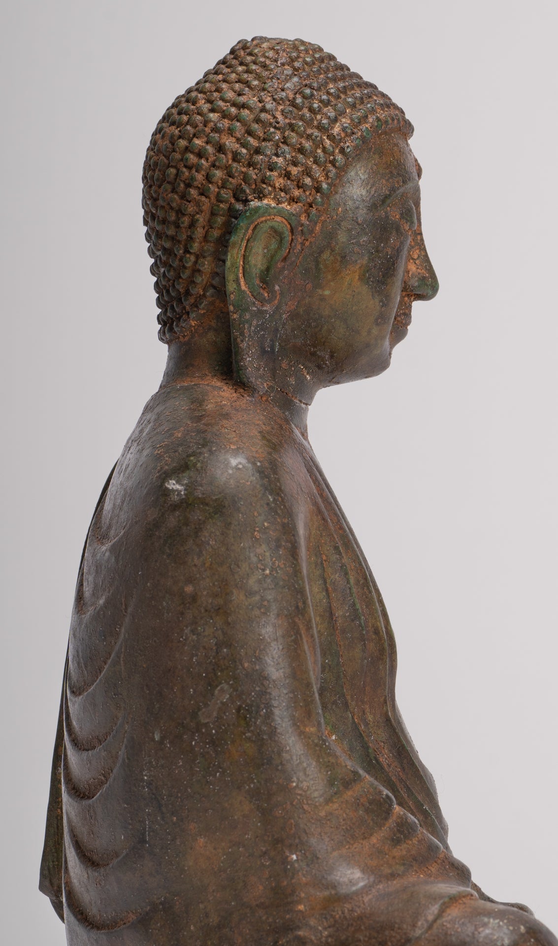 Japanese Buddha - Antique Japanese Style Bronze Seated Meditation Amitabha Buddha Statue - 30cm/12"