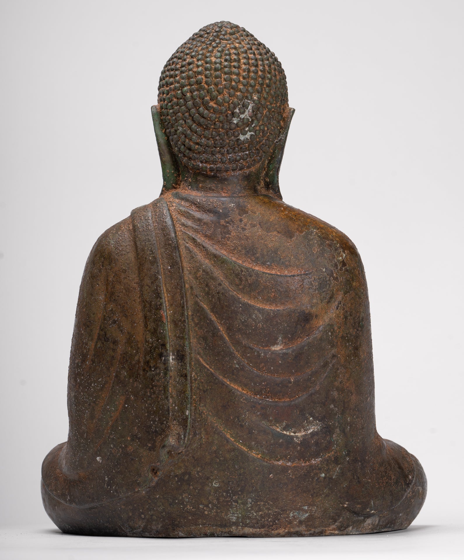 Japanese Buddha - Antique Japanese Style Bronze Seated Meditation Amitabha Buddha Statue - 30cm/12"