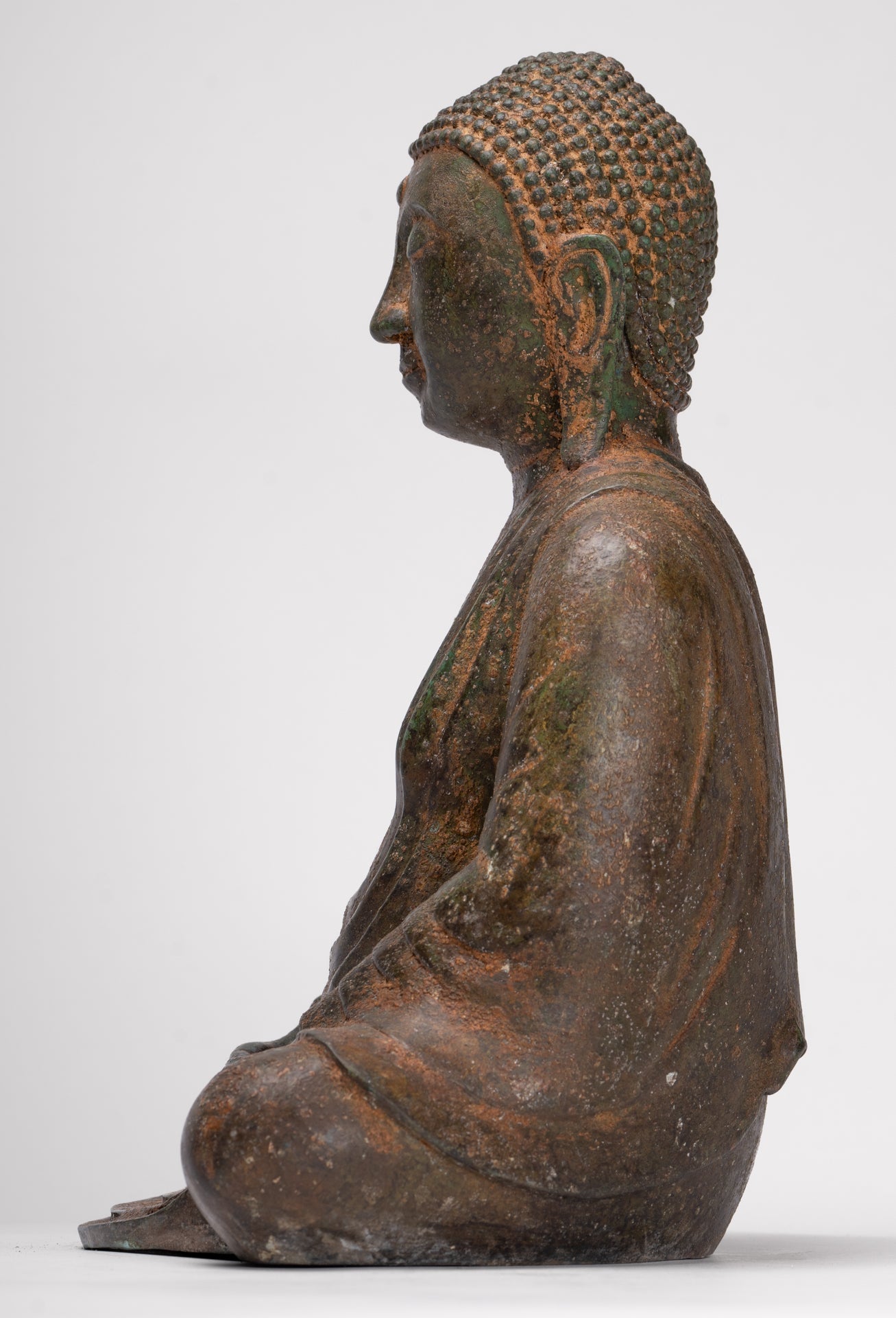 Japanese Buddha - Antique Japanese Style Bronze Seated Meditation Amitabha Buddha Statue - 30cm/12"