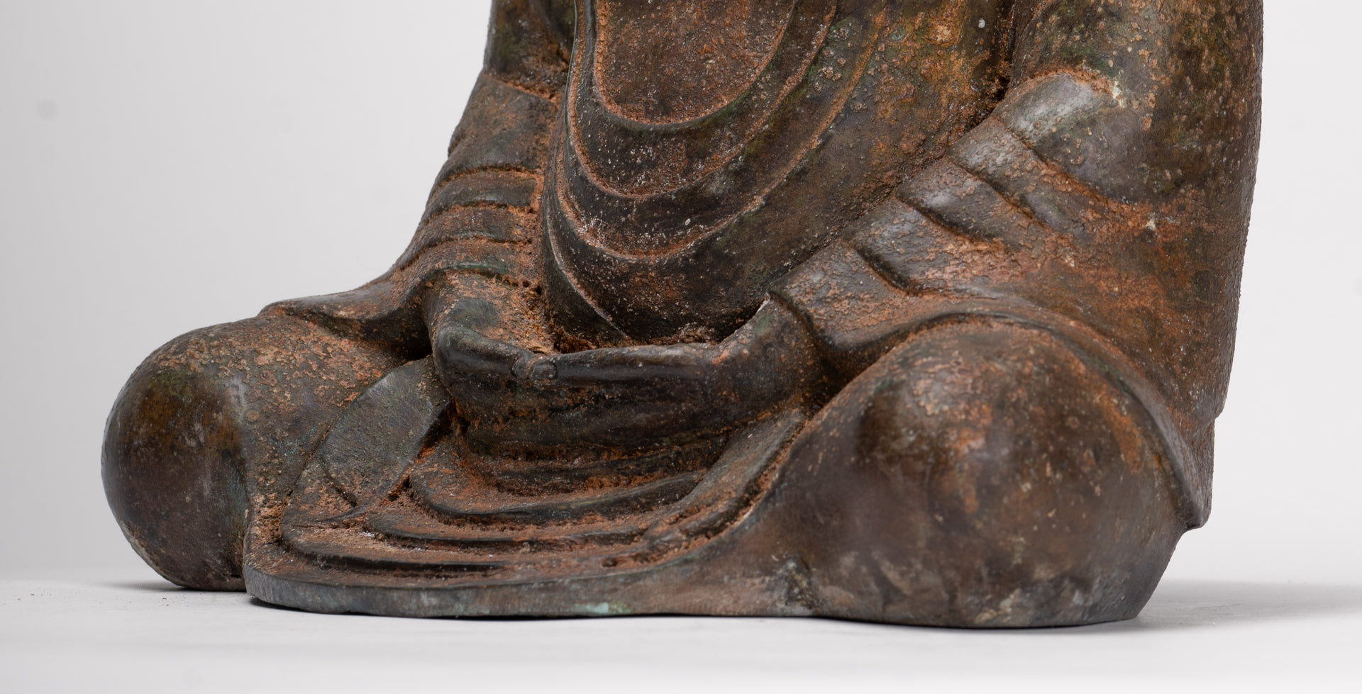 Japanese Buddha - Antique Japanese Style Bronze Seated Meditation Amitabha Buddha Statue - 30cm/12"