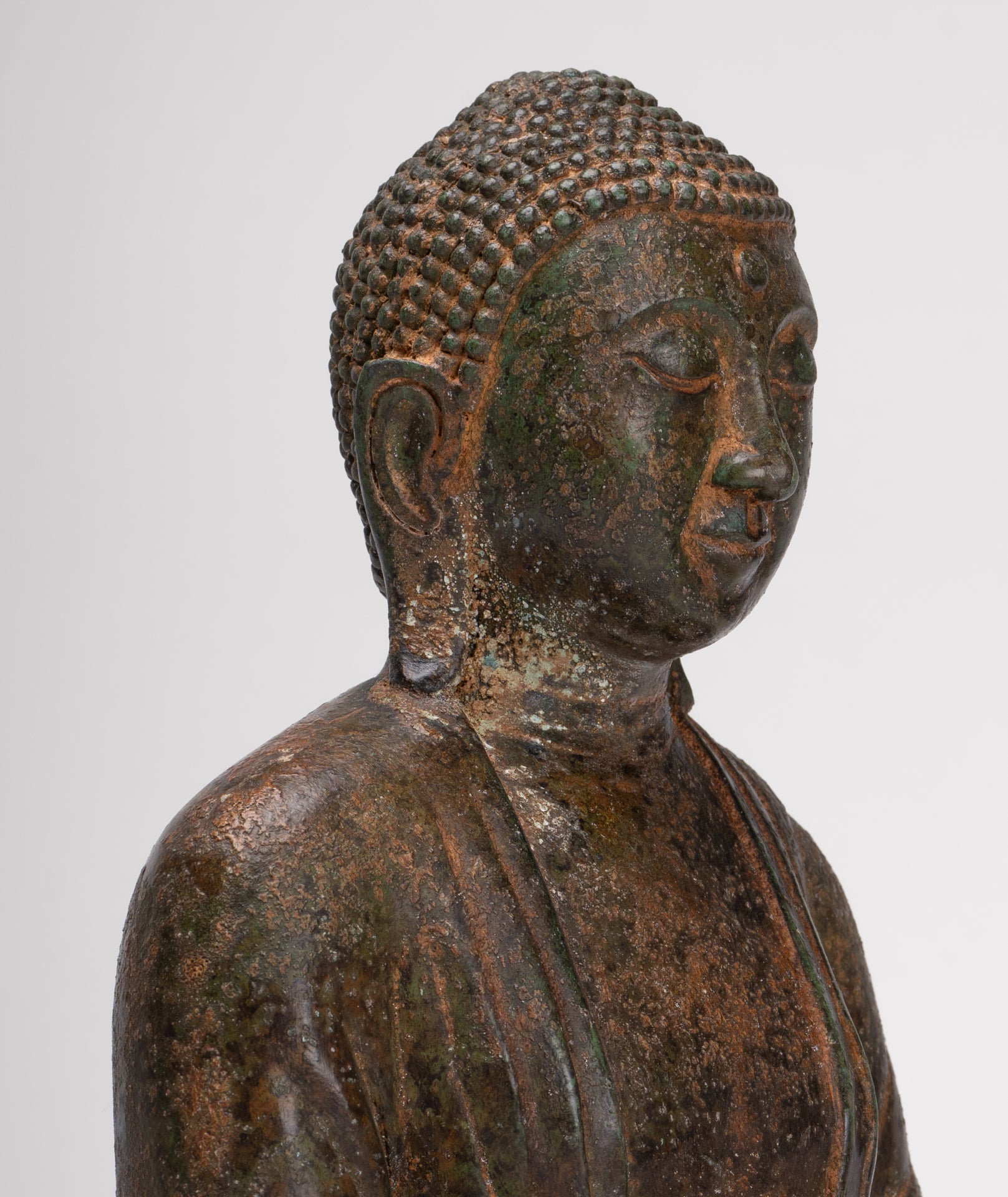 Japanese Buddha - Antique Japanese Style Bronze Seated Meditation Amitabha Buddha Statue - 30cm/12"