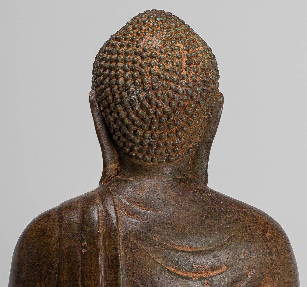 Japanese Buddha - Antique Japanese Style Bronze Seated Meditation Amitabha Buddha Statue - 36cm/14"