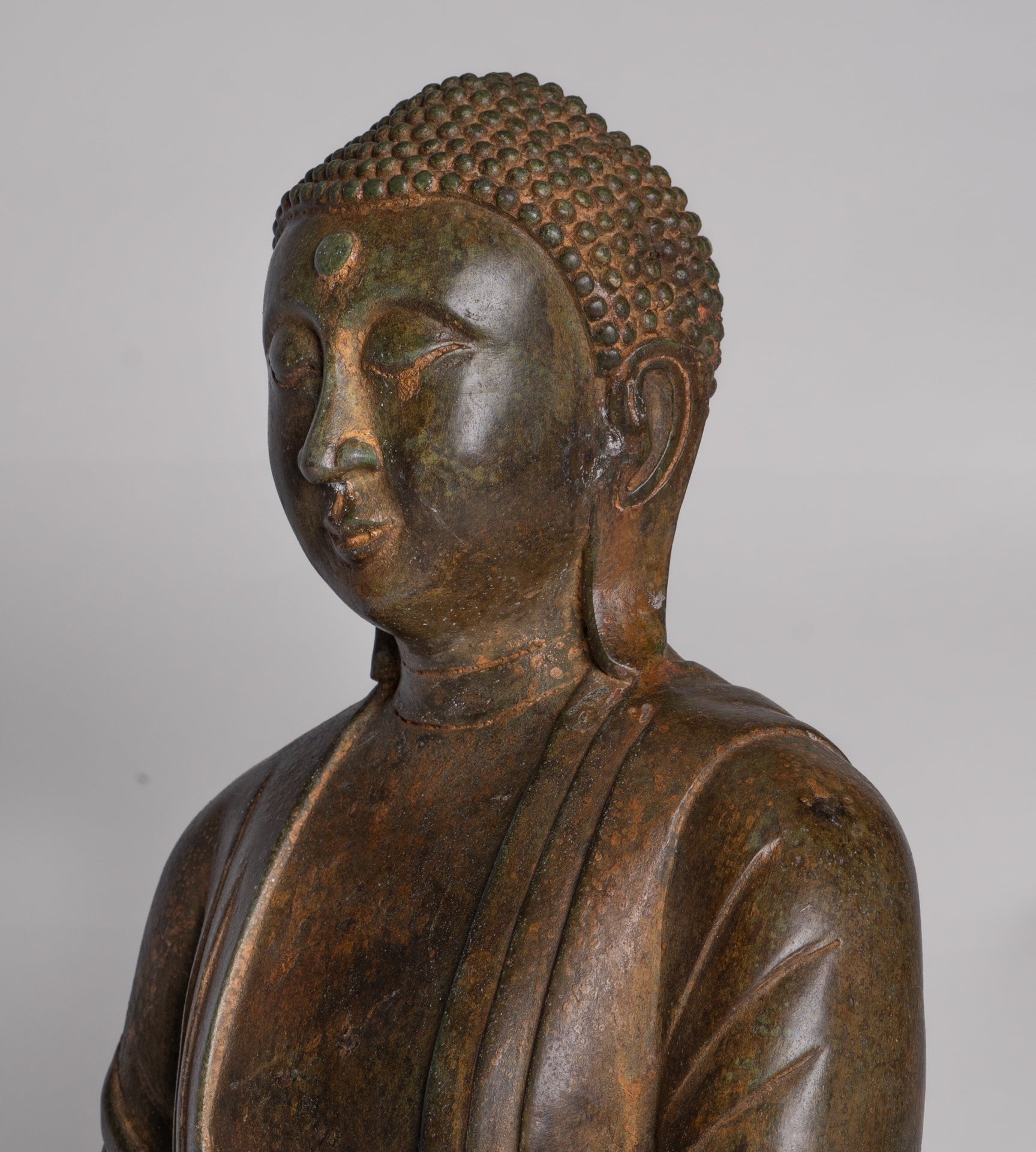Japanese Buddha - Antique Japanese Style Bronze Seated Meditation Amitabha Buddha Statue - 36cm/14"