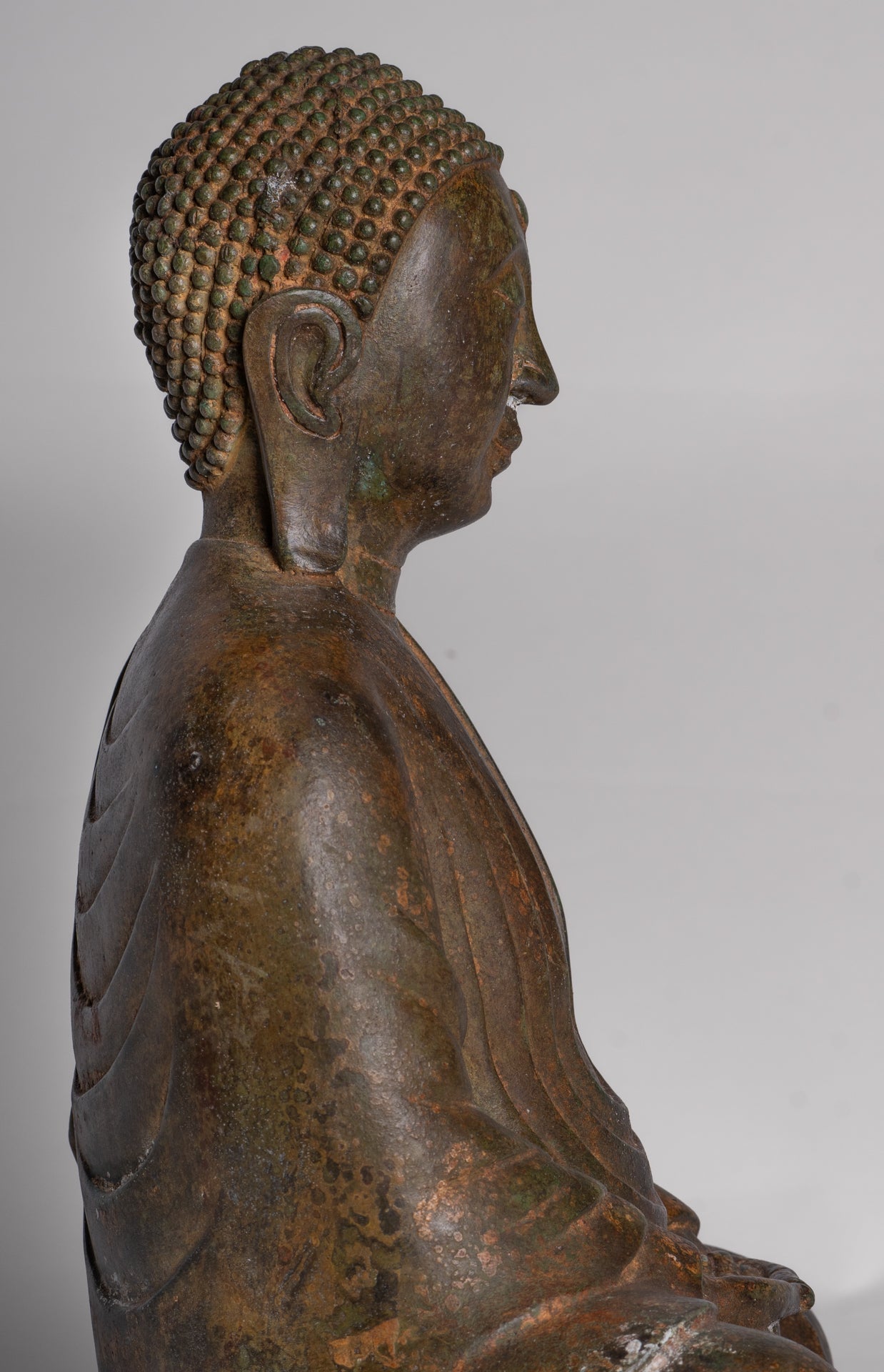Japanese Buddha - Antique Japanese Style Bronze Seated Meditation Amitabha Buddha Statue - 36cm/14"