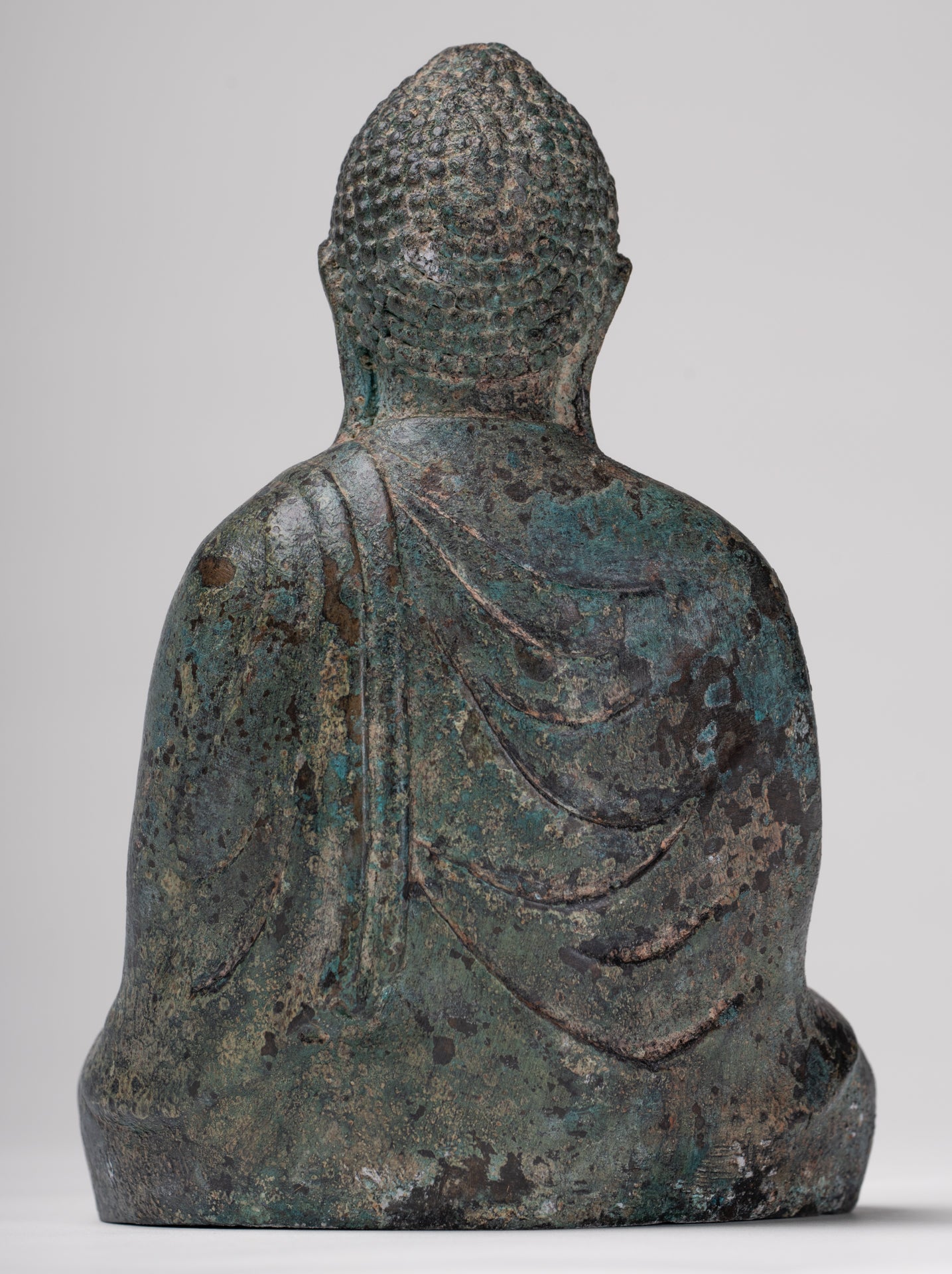 Japanese Buddha - Antique Japanese Style Bronze Seated Meditation Amitabha Buddha Statue - 18cm/7"