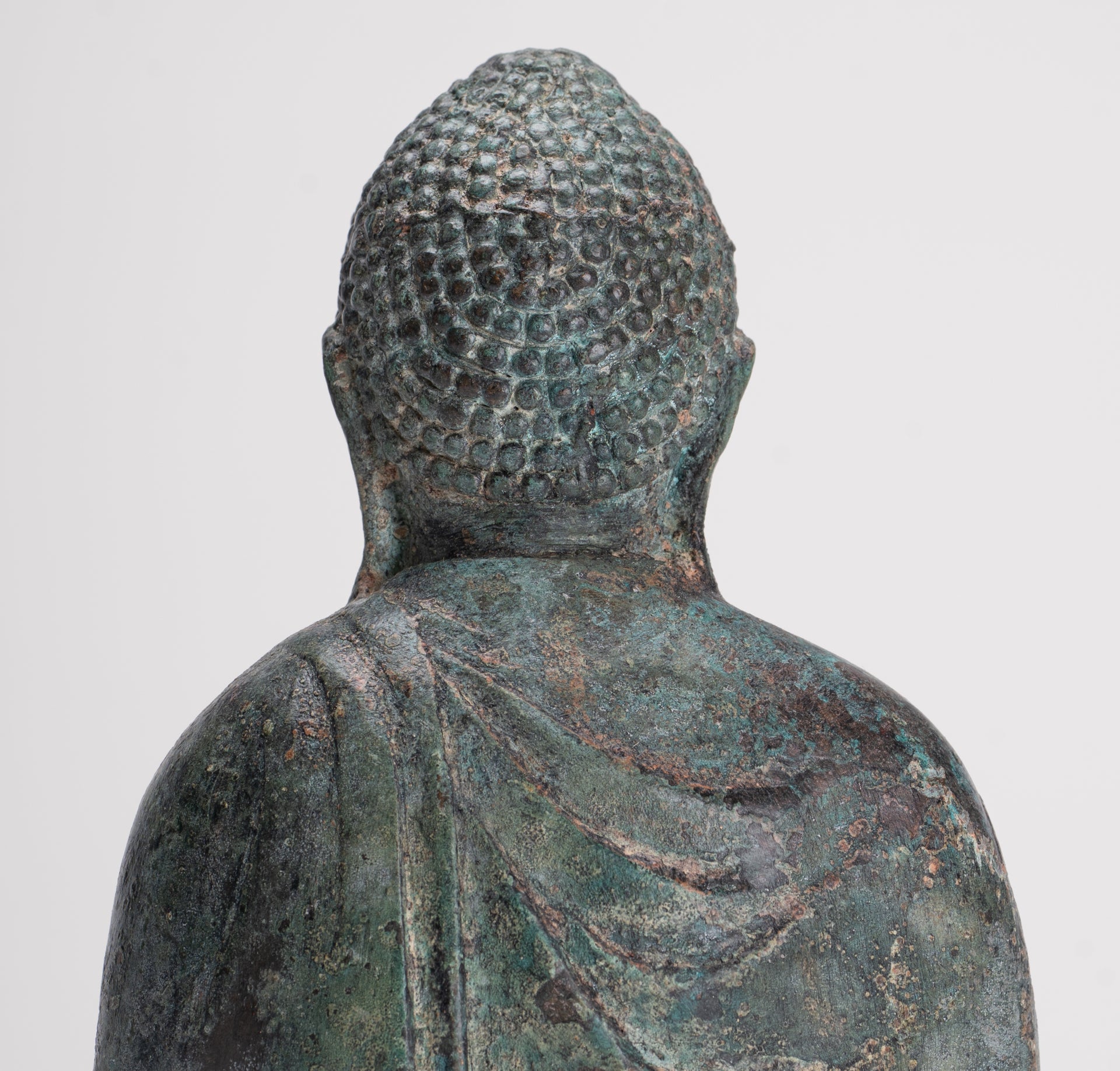 Japanese Buddha - Antique Japanese Style Bronze Seated Meditation Amitabha Buddha Statue - 18cm/7"