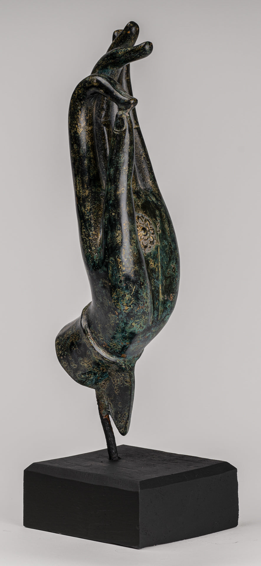 Mounted Antique Khmer Style Southeast Asia Bronze Teaching Hand - 38cm/15"
