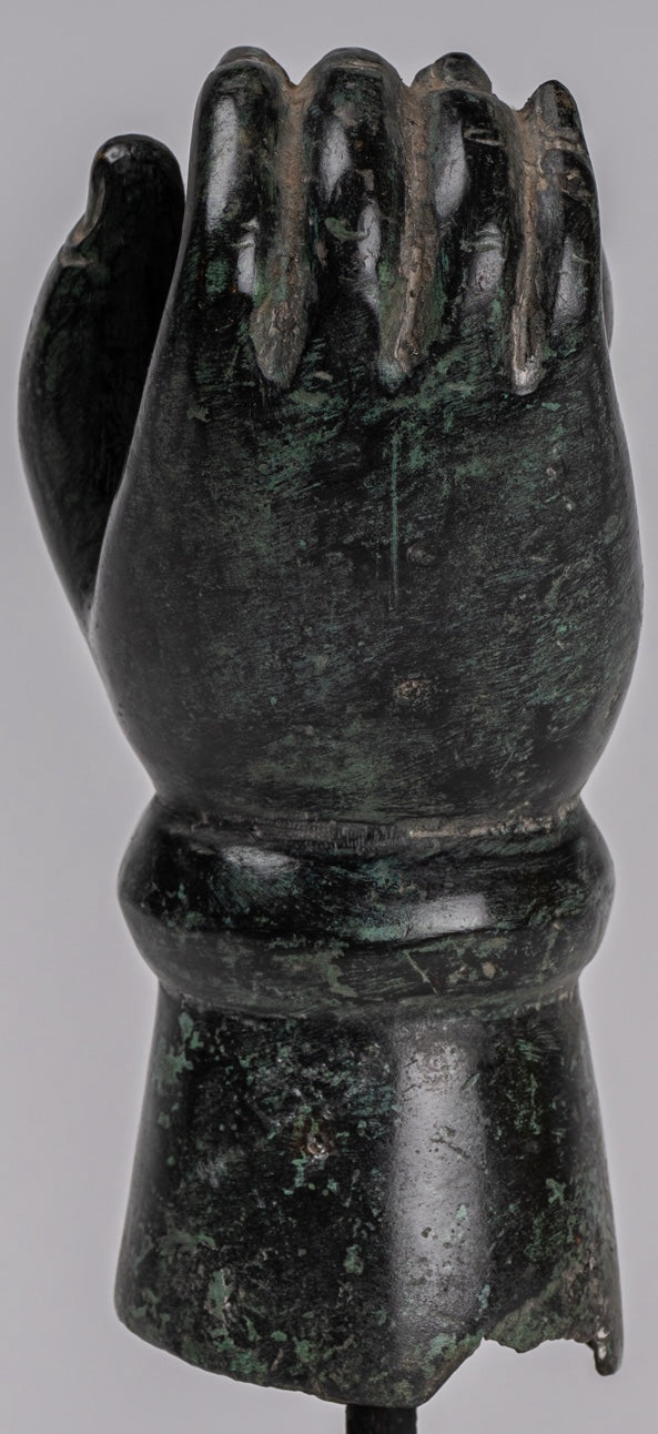 Montado de estilo jemer antiguo del sudeste asiático Vishnu Hand & Pinda o Ball - 22 cm/9 "