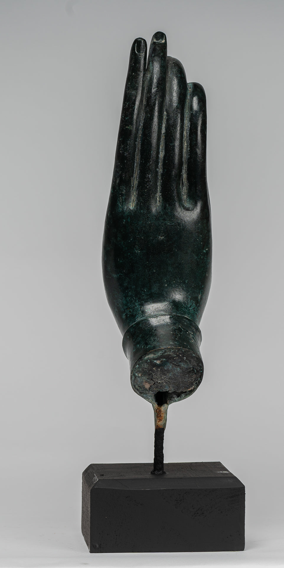 Mano de enseñanza de bronce de bronce del sudeste asiático de estilo antiguo montado - 40 cm/16 "