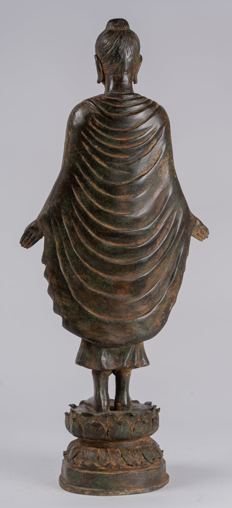 Indian Buddha Statue - Antique Gandhara Style Bronze Standing Buddha Statue - 70cm/28"