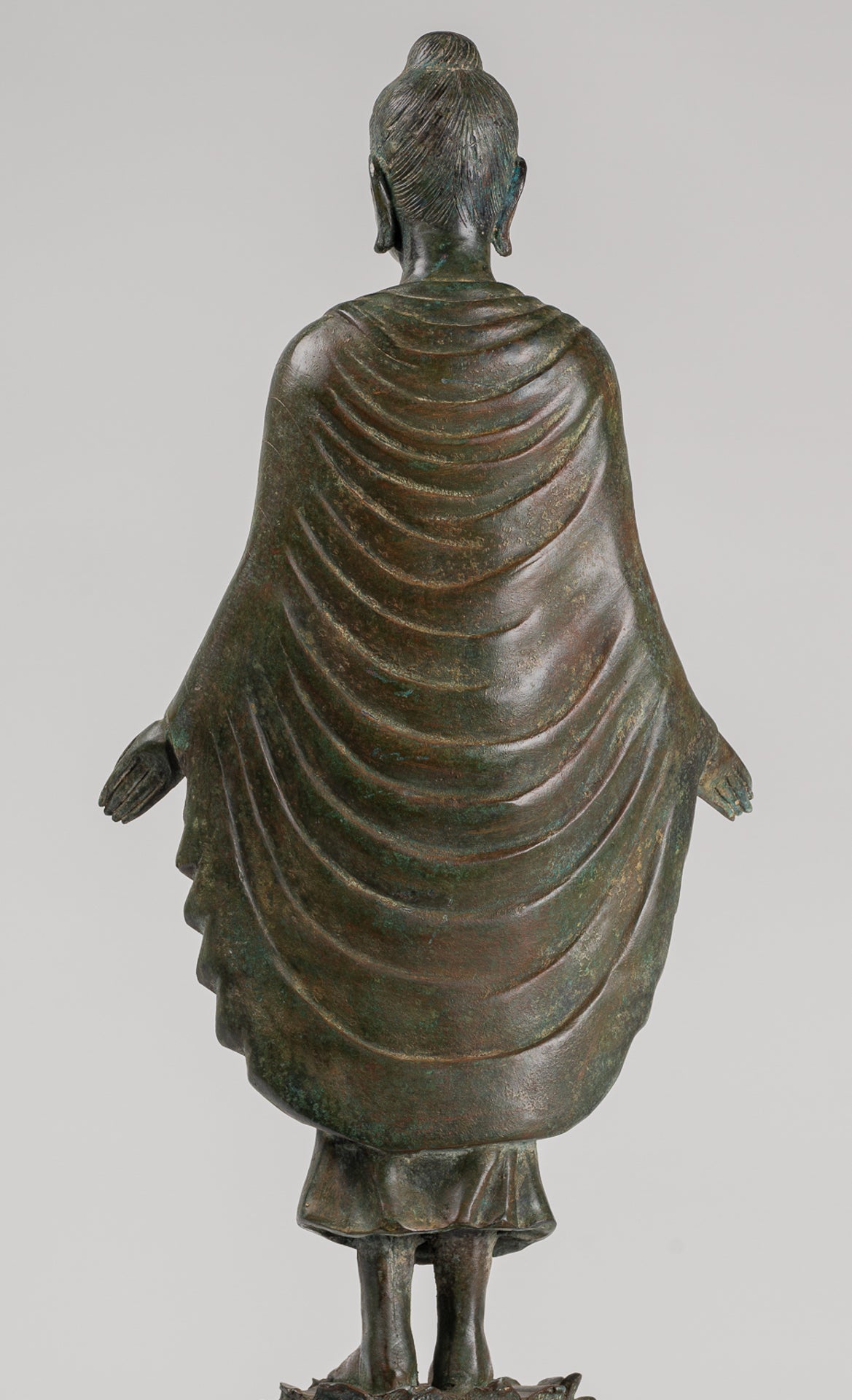 Indian Buddha Statue - Antique Gandhara Style Bronze Standing Buddha Statue - 70cm/28"