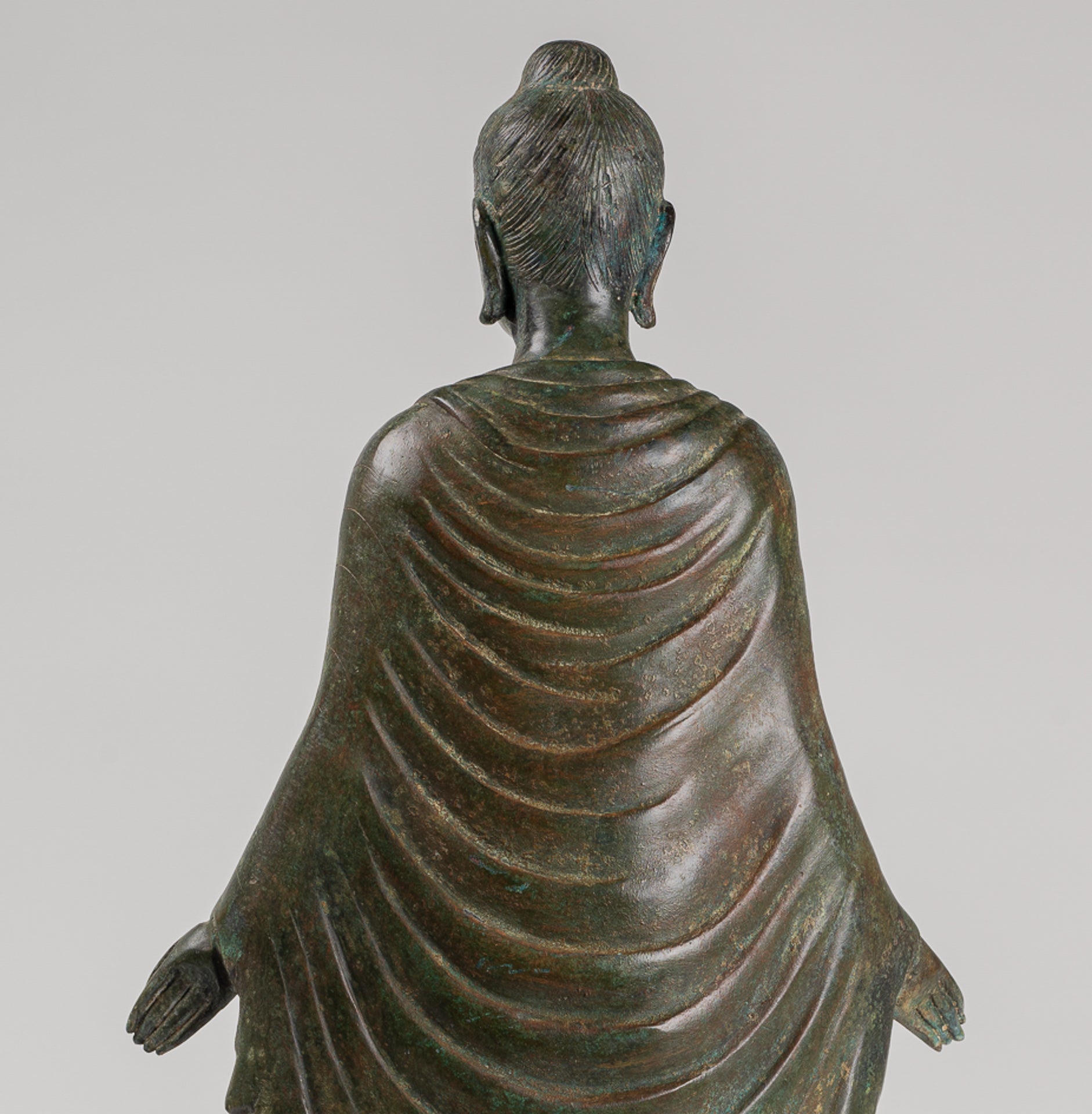 Indian Buddha Statue - Antique Gandhara Style Bronze Standing Buddha Statue - 70cm/28"