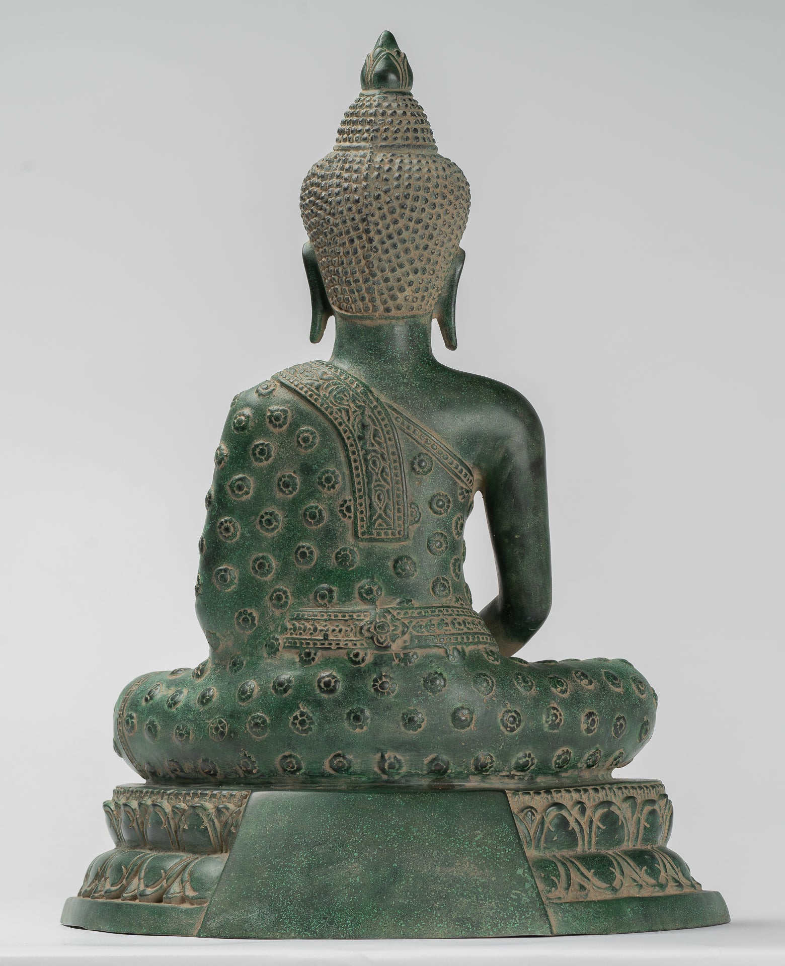 Statua Buddha - Antique Khmer in stile Khmer Bronzo seduto Amitabha Meditazione Buddha Statua - 44 cm/18 "