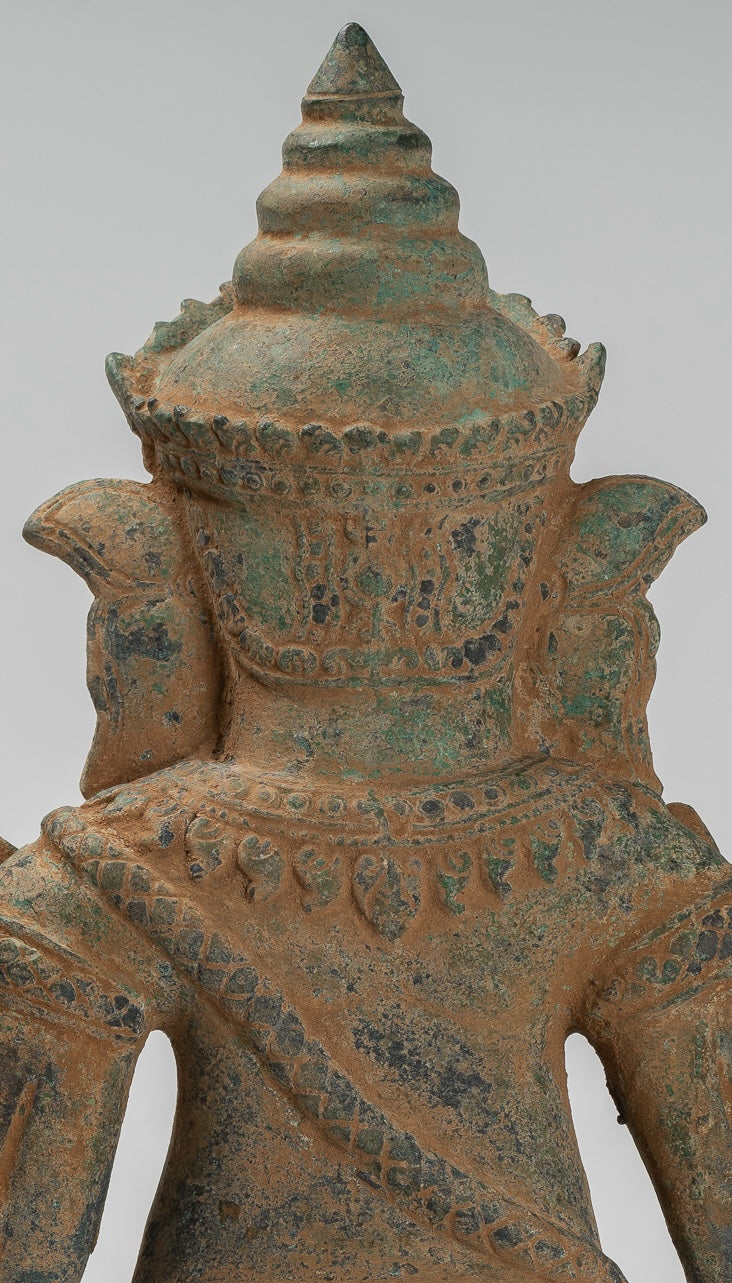 Estatua de Ganesh - Estatua de Vierdigris Ganesha montado en bronce de bronce antiguo - 39 cm/16 "