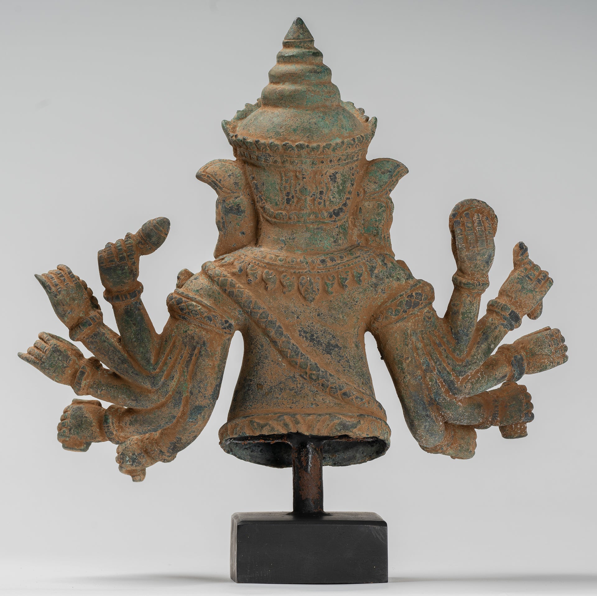 Estatua de Ganesh - Estatua de Vierdigris Ganesha montado en bronce de bronce antiguo - 39 cm/16 "