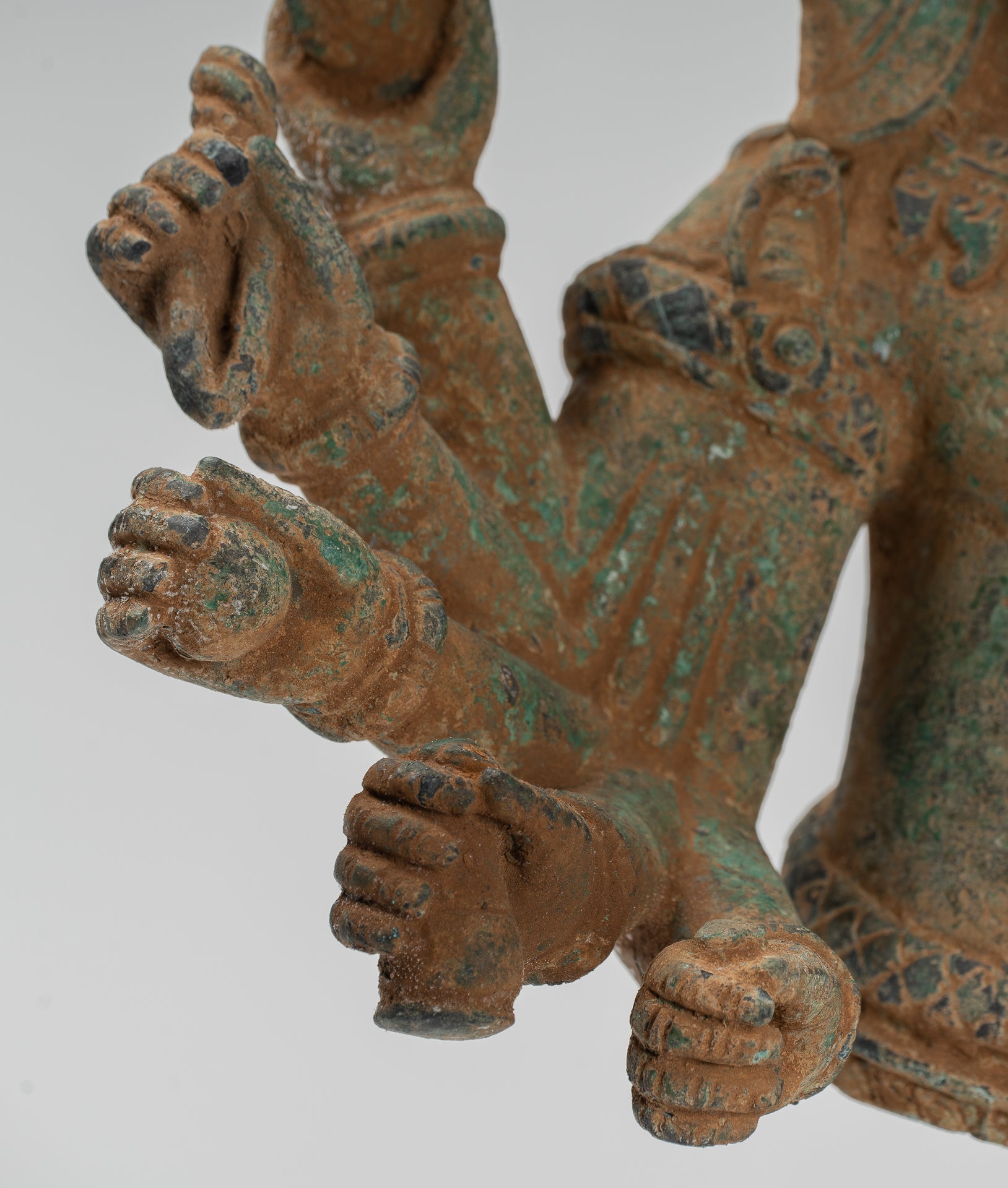 Estatua de Ganesh - Estatua de Vierdigris Ganesha montado en bronce de bronce antiguo - 39 cm/16 "