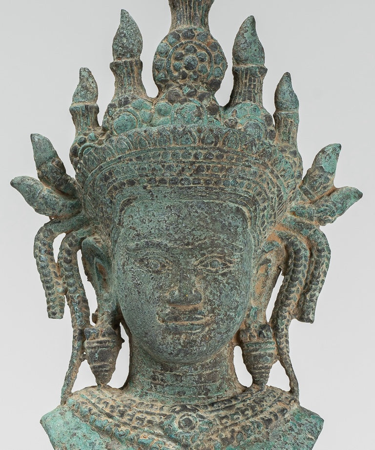 Apsara Statue - Antique Khmer Style Bronze Angkor Wat Apsara or Angel Statue - 30cm/12"