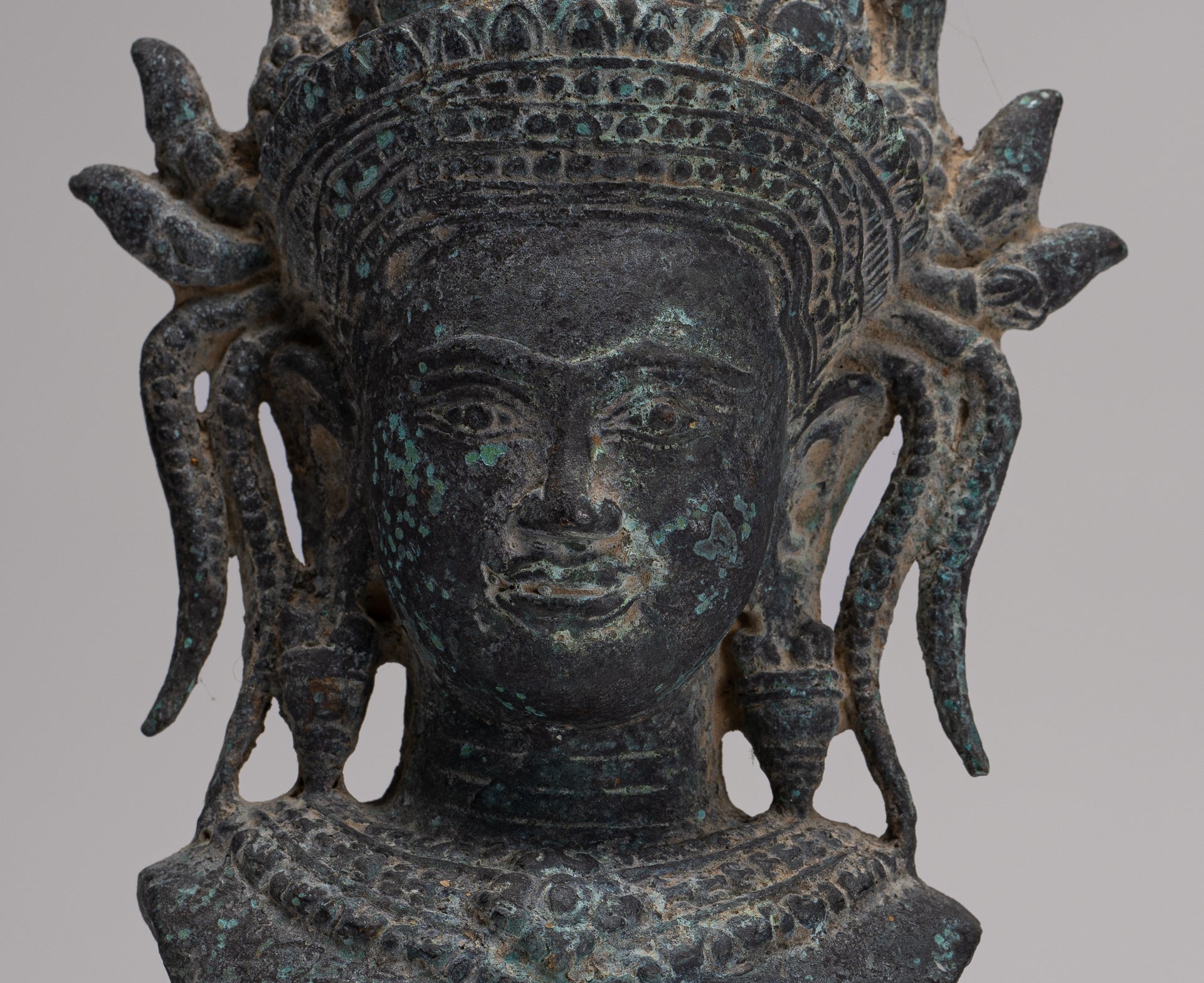 Apsara Statue - Antique Khmer Style Bronze Angkor Wat Apsara or Angel Statue - 29cm/12"
