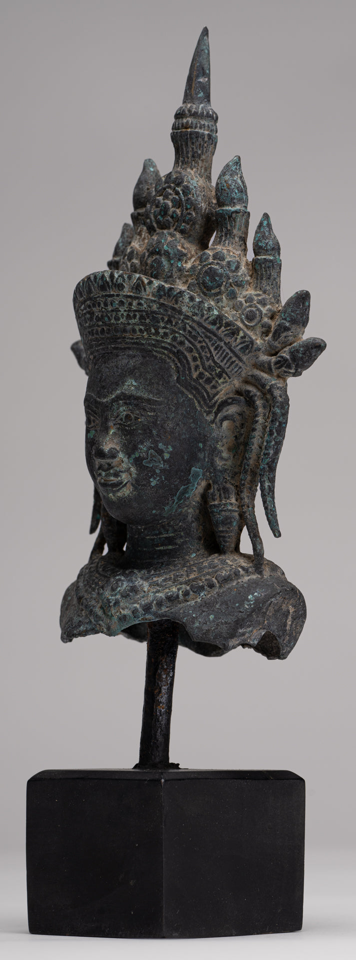 Apsara Statue - Antique Khmer Style Bronze Angkor Wat Apsara or Angel Statue - 29cm/12"