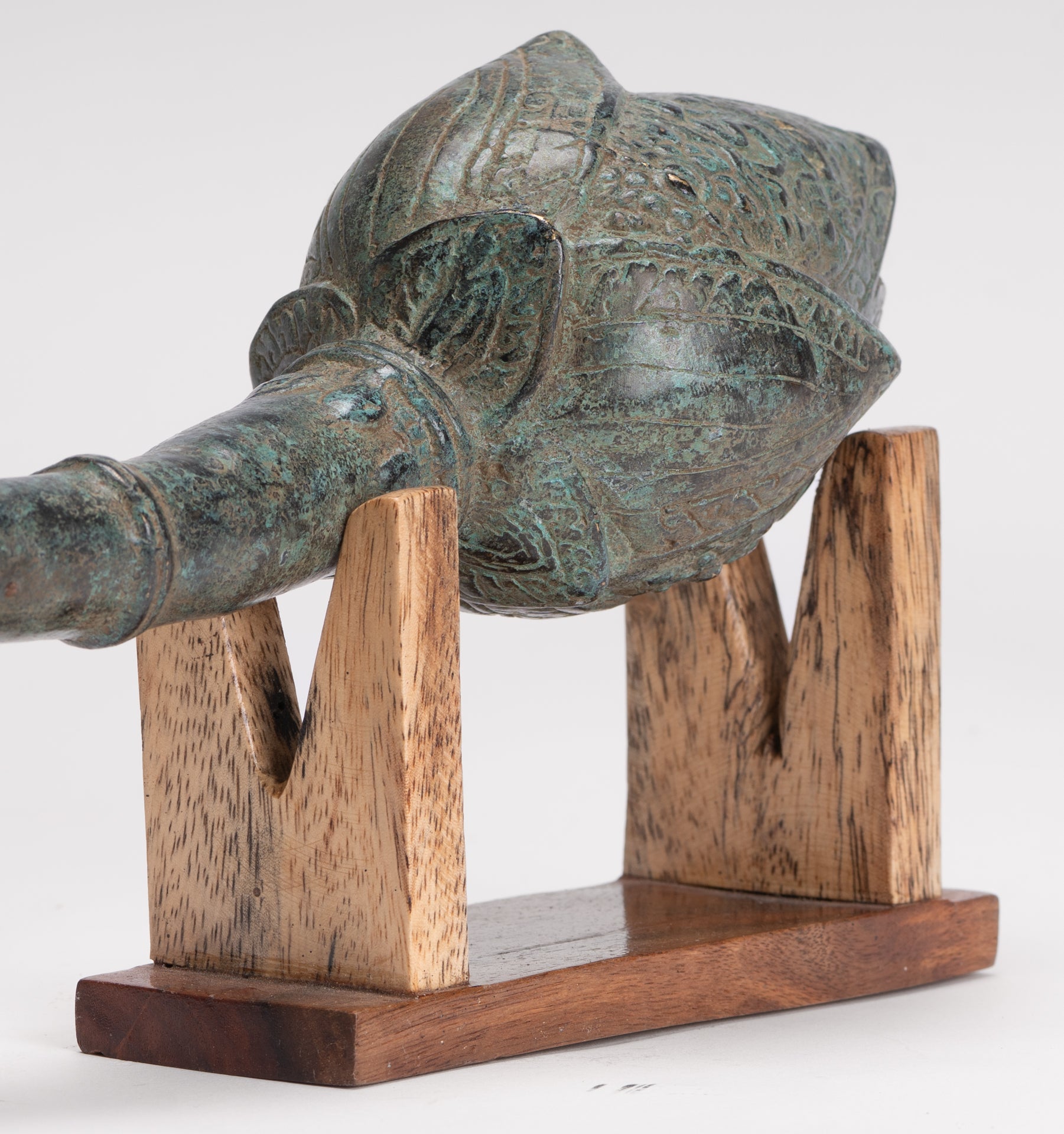 Mounted Antique Thai Style Bronze Lotus Bud - 35cm/14"