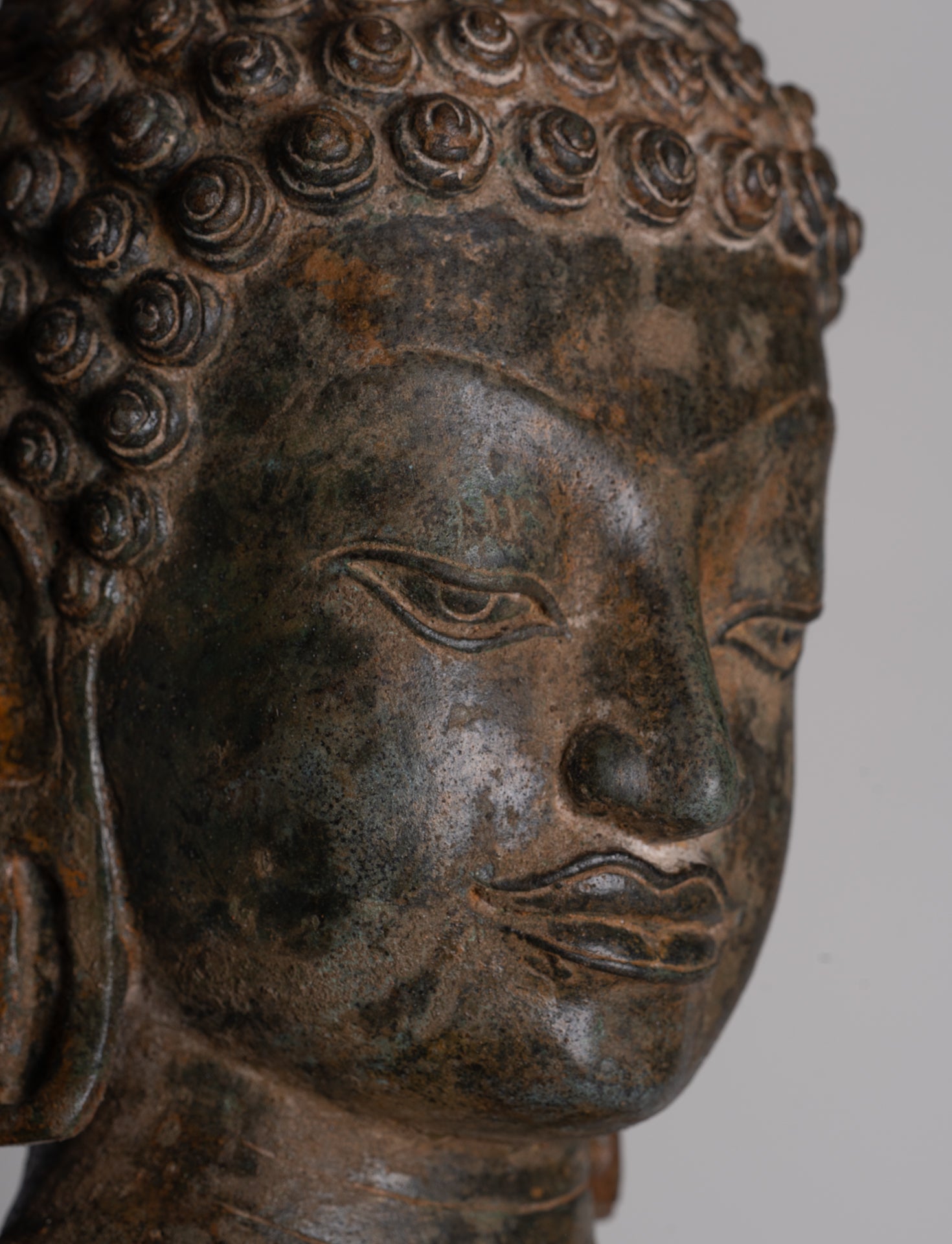 Buddha Statue - Antique Thai Style Standing Bronze Teaching Dvaravati Buddha Statue - 101cm/40" Tall