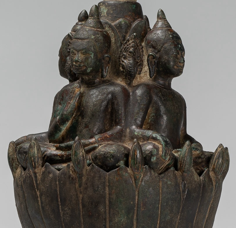 Estatua de Buda de Cuatro Casas de Estilo Jurón Antiguo Jurón - 51 cm/20 "