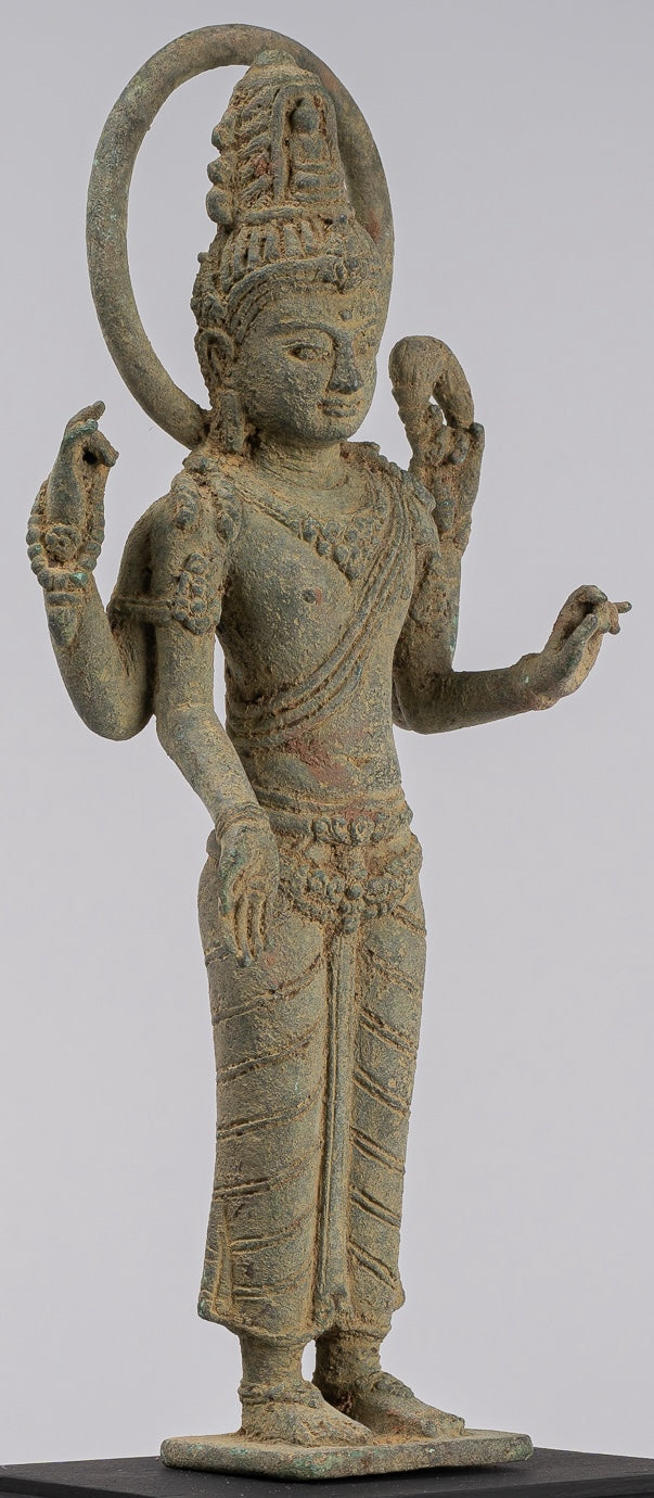 Lokeshvara - Antique Indonesian Style Majapahit Standing Bronze Lokeshvara Statue - 39cm/16"