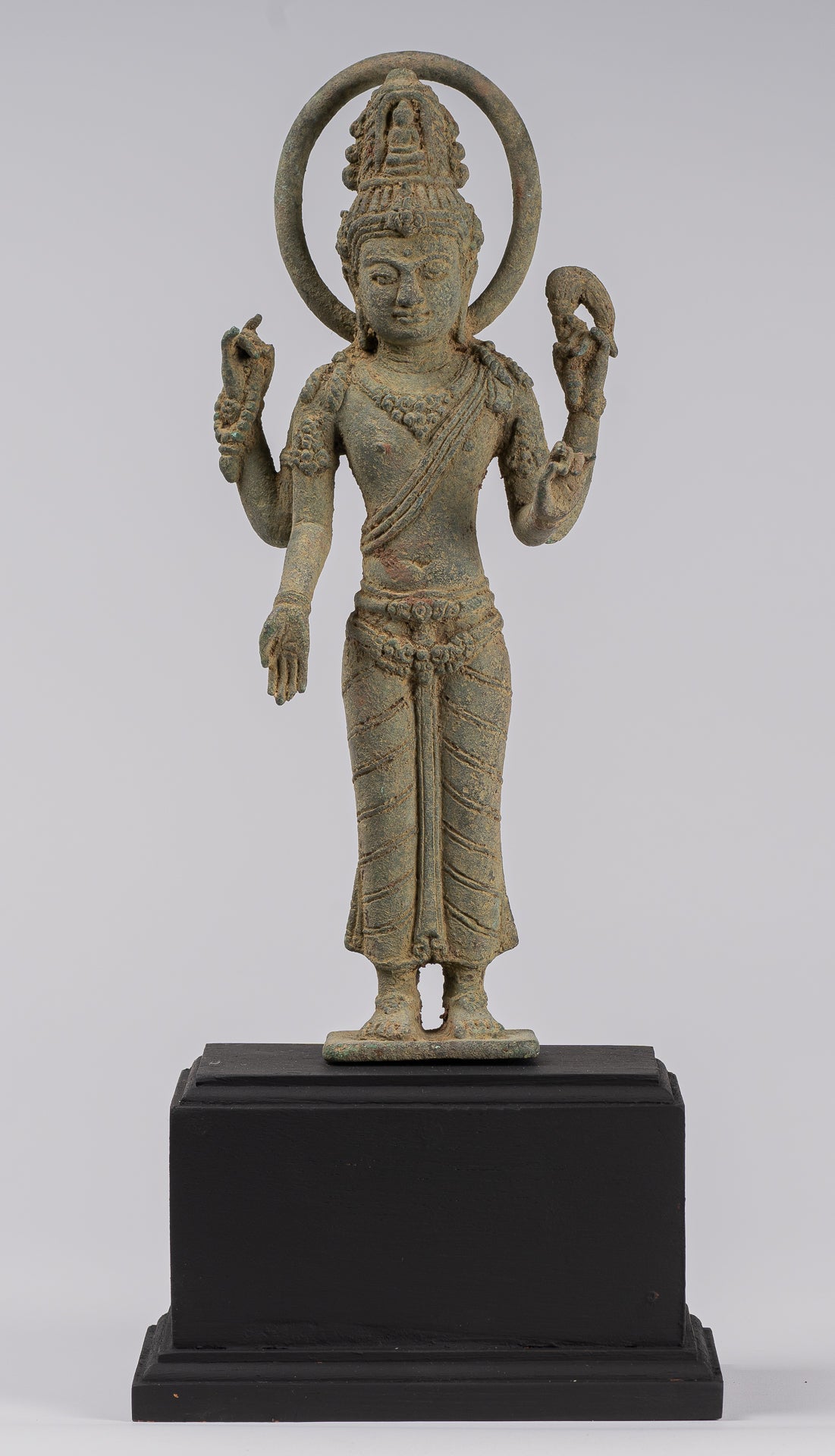 Lokeshvara - Antique Indonesian Style Majapahit Standing Bronze Lokeshvara Statue - 39cm/16"