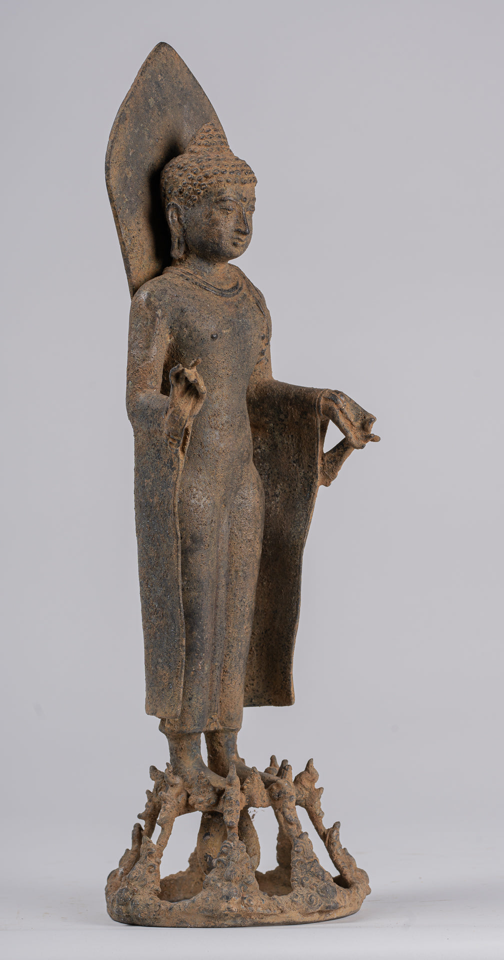 Buddha Statue - Antique Indonesian Style Bronze Javanese Teaching Buddha - 45cm/18"