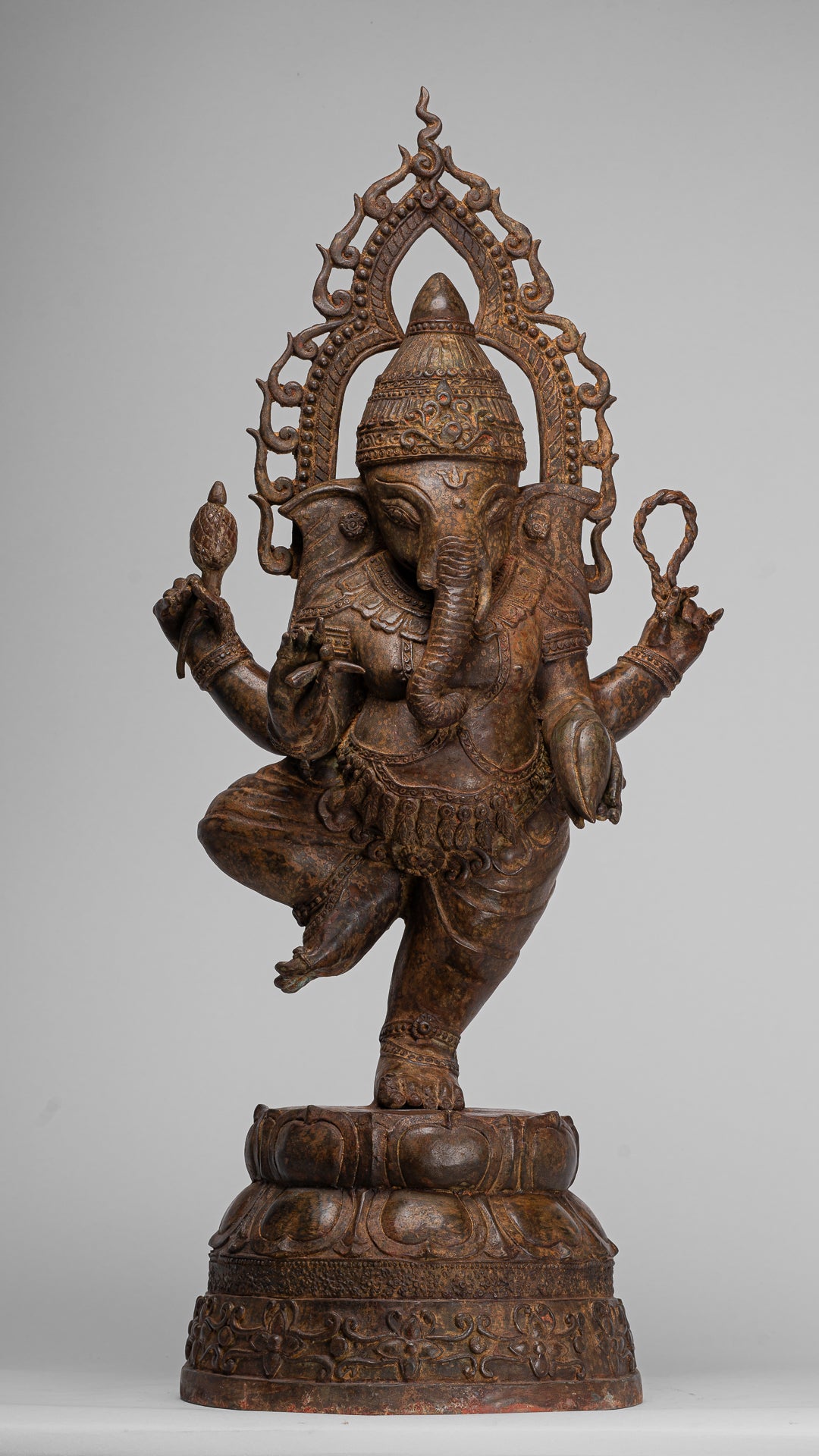 Large Ganesha Statue - Antique Thai Style Bronze Dancing Ganesh Statue - 85cm/34"