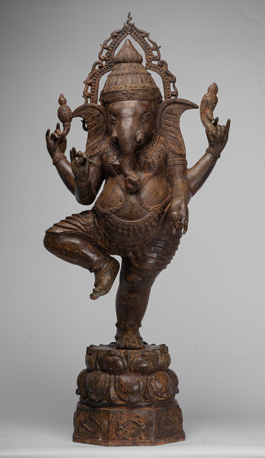 Large Ganesha Statue - Antique Thai Style Bronze Dancing Ganesh Statue - 105cm/42"