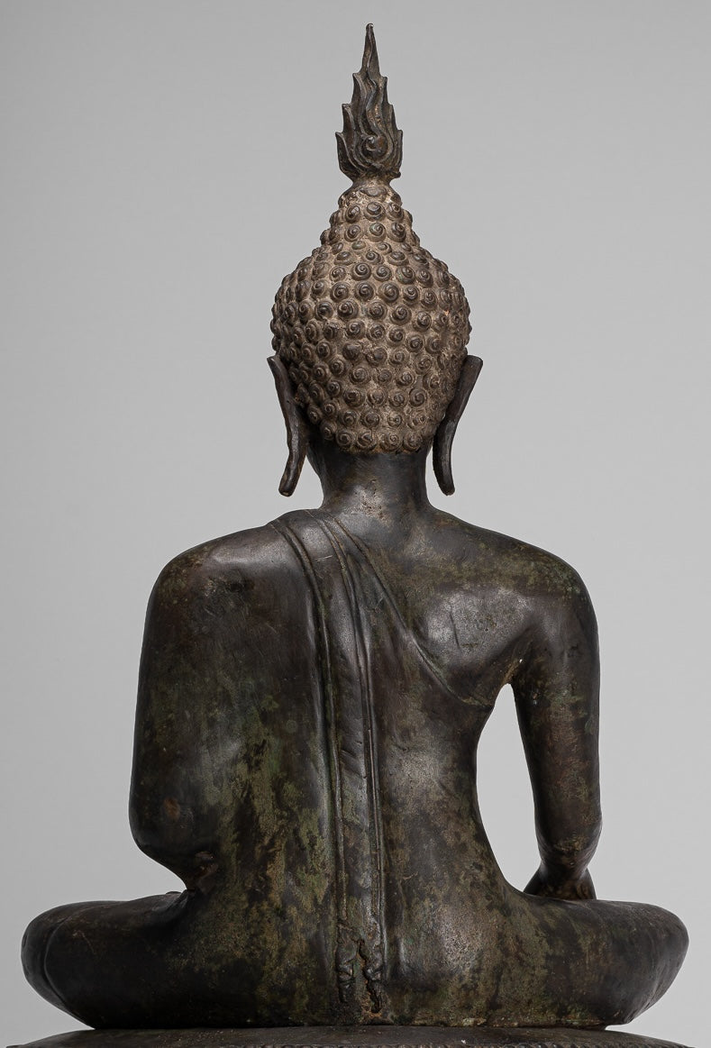 Large Buddha Statue - Antique Thai Style Sukhothai Seated Enlightenment Buddha Statue - 78cm/31"
