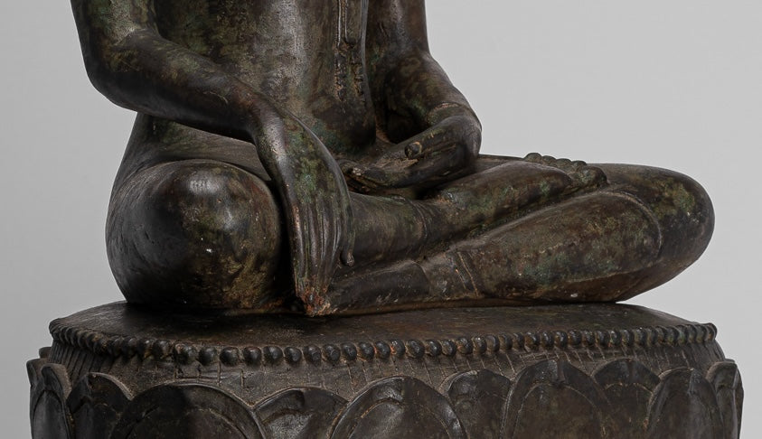 Large Buddha Statue - Antique Thai Style Sukhothai Seated Enlightenment Buddha Statue - 78cm/31"