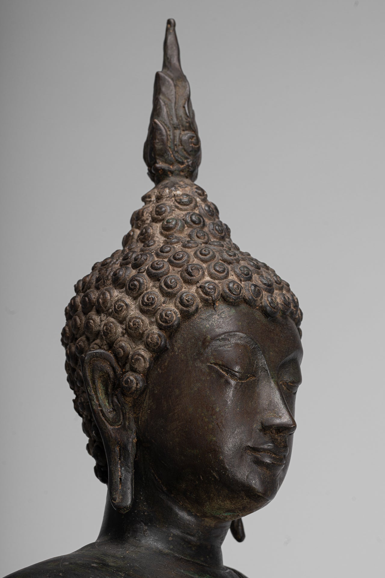 Large Buddha Statue - Antique Thai Style Sukhothai Seated Enlightenment Buddha Statue - 78cm/31"