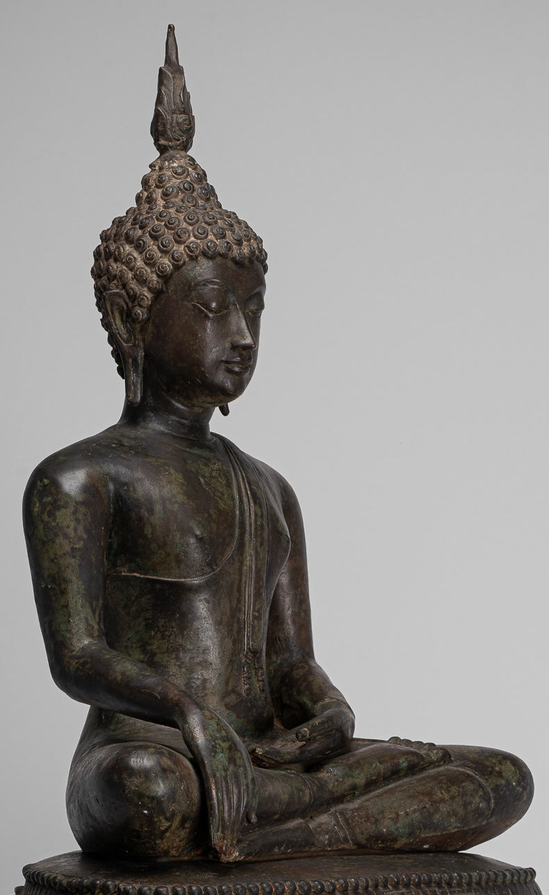 Large Buddha Statue - Antique Thai Style Sukhothai Seated Enlightenment Buddha Statue - 78cm/31"