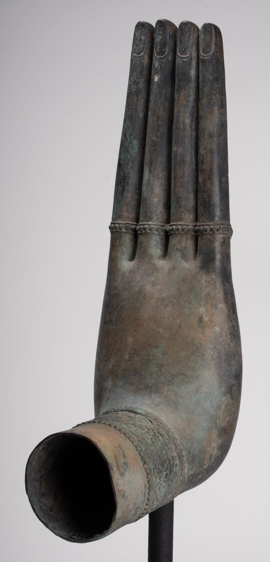 Large Hand - Mounted Antique Thai Style Southeast Asia Bronze Thai Protection Hand - 77cm/31"