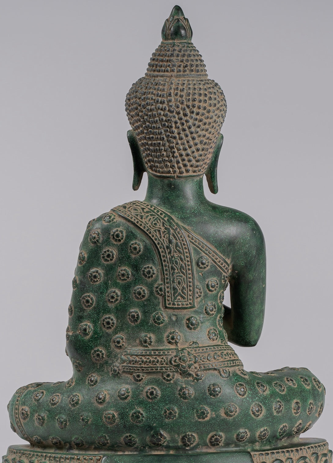 Buddha Statue - Antique Khmer Style Bronze Seated Teaching Buddha Statue - 45cm/18"