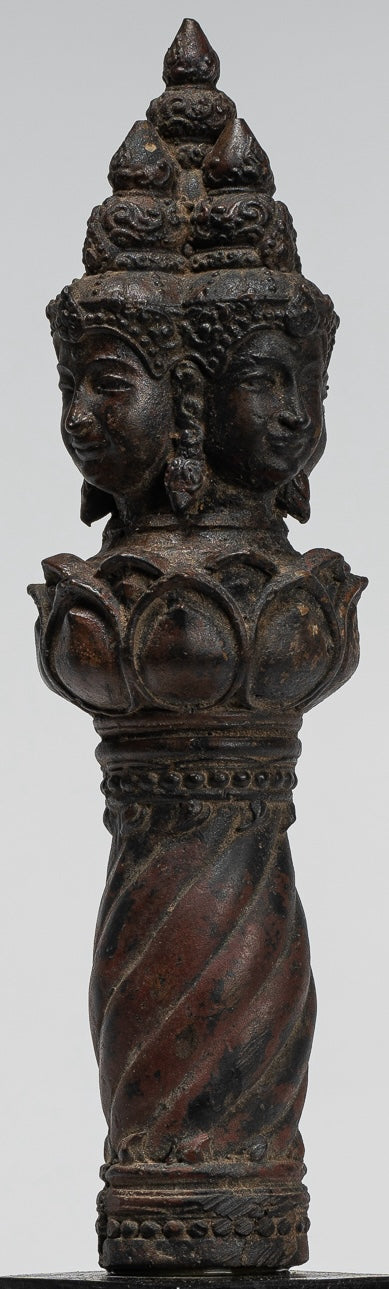 Vajrapāṇi Statue - Antique Khmer Style Vajra or Thunderbolt Vajrapāṇi Statue - 28cm/11"