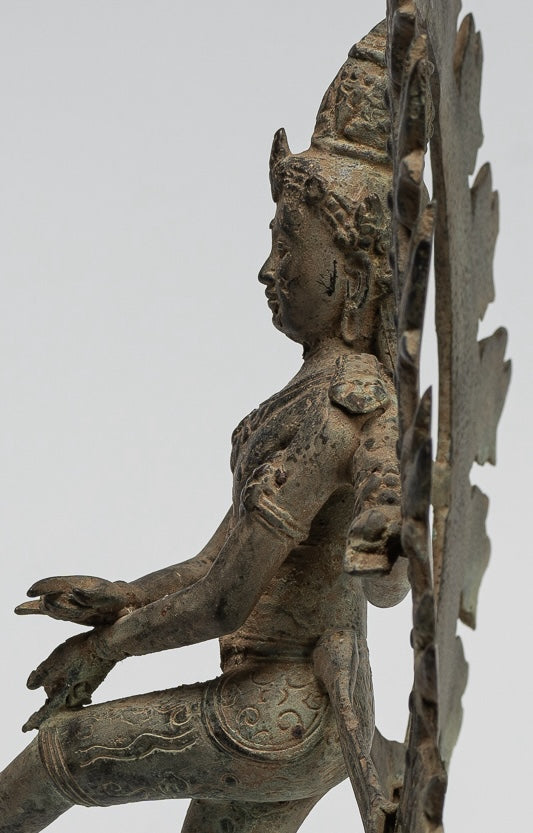 Shiva Statue - Antique Javanese Style Bronze Dancing Shiva statue as Lord Nataraja - 29cm(12") Tall