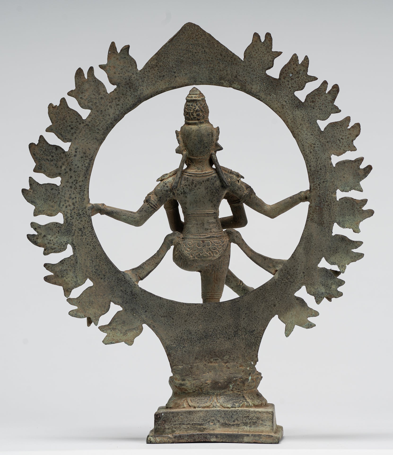 Shiva Statue - Antique Javanese Style Bronze Dancing Shiva statue as Lord Nataraja - 29cm(12") Tall