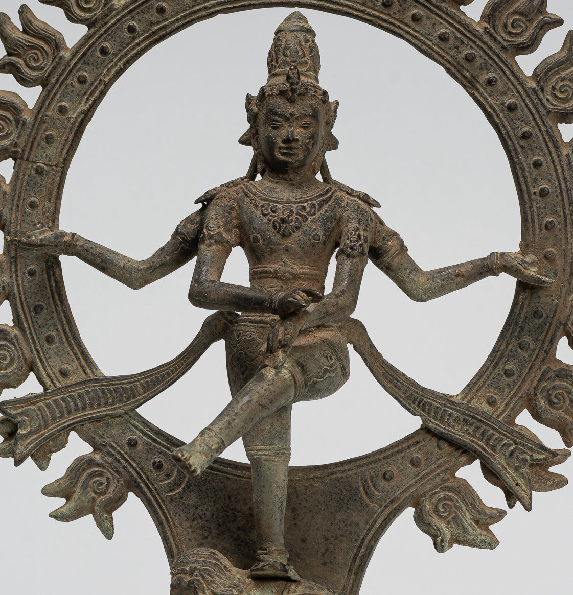 Shiva Statue - Antique Javanese Style Bronze Dancing Shiva statue as Lord Nataraja - 29cm(12") Tall