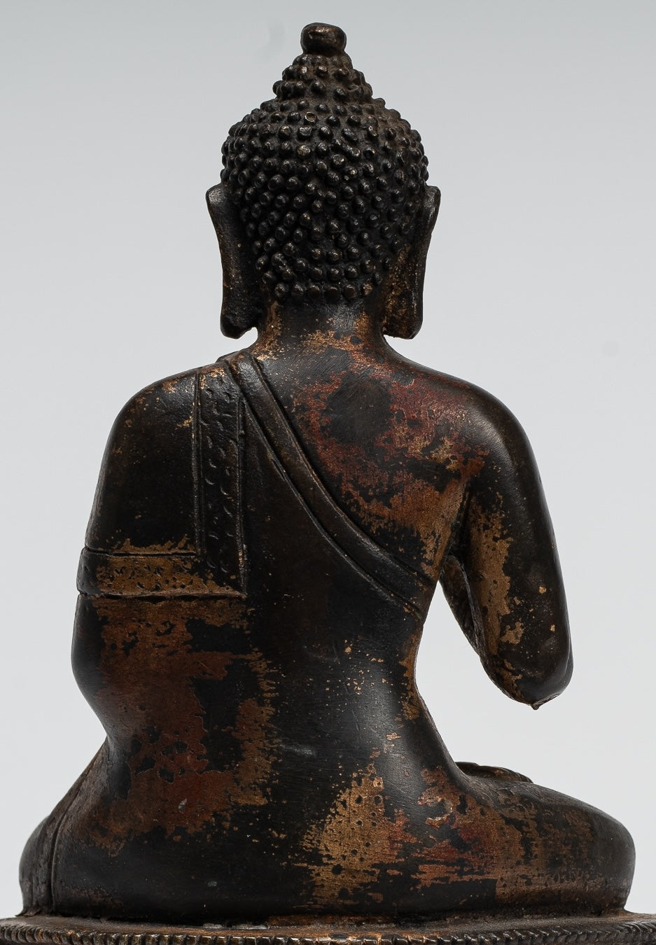 Buddha Statue - Antique Chinese Style Gold Seated Teaching Buddha Statue - 20cm/8"