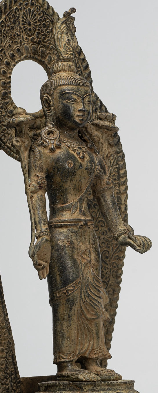 Bodhisattva Statue -Antique Indonesian Style Javanese Avalokiteshvara Bodhisattva Statue - 42cm/17"